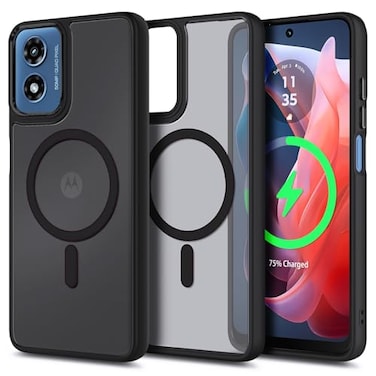 YZB Magnetic for Motorola Moto GPlay2024 Case Black Compatible with MagSafe Translucent Matte ScratchResistant Back MilitaryGrade Protection Shockproof Slim Phone Cover