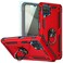 YZOK for Galaxy A12 Case with HD Screen ProtectorMilitary Grade Ring Car Mount Kickstand Hybrid Hard PC Soft TPU Shockproof Protective Case for Samsung Galaxy A12 Red