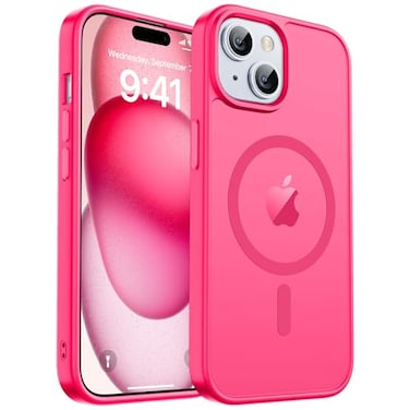zapica Magnetic for iPhone 15 Case iPhone 14 Case Compatible with MagSafe Military Grade Drop Protection Translucent Matte Shockproof AntiScratch Phone Cover Hot Pink