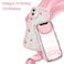 ZTOFERA for iPhone 11 Case 61 inchCute Curly Wave Frame Shape Case with Cherry Ribbon Bow Pattern Clear Slim Shockproof Hard PC Bumper Phone Cover for Women Girls Peach Pink