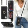 Lipvina for iPhone 16 Case with Card Holder and Strap for WomenCrossbody LanyardRFID BlockingRing StandSnap ClaspCute Lightweight Leather Wallet Phone Case 61Black