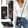 Lipvina for iPhone 16 Case with Card Holder and Strap for WomenCrossbody LanyardRFID BlockingRing StandSnap ClaspCute Lightweight Leather Wallet Phone Case 61Black
