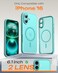 TOCOL for Phone 16 Case Compatible with Magsafe Charger Full Camera Protection Drop Protection Translucent Matte Phone Case for iPhone 16 61 inch Green