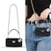 Yatchen Wallet Case for iPhone 15 ProCrossbody Phone Case with Lanyard Strap Cute Flip Credit Card Holder Soft Silicone Girls Lady Handbag Cover for iPhone 15 Pro Black