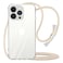 YESPURE Crossbody Case for iPhone 13 Pro Clear Adjustable Shoulder Neck Lanyard Strap Cover Women Girls Soft Bumper Slim Protective Hanging Phone Mobile Case for iPhone 13 Pro Beige