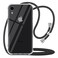 YESPURE for iPhone XR Clear Case with Adjustable Neck Cord Lanyard StrapCrossbody Phone Case Clear Transparent Soft TPU AntiScratch Shockproof Cover for iPhone XR Black