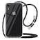 YESPURE for iPhone XR Clear Case with Adjustable Neck Cord Lanyard StrapCrossbody Phone Case Clear Transparent Soft TPU AntiScratch Shockproof Cover for iPhone XR Black