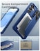 ATATOO for Samsung Galaxy S25 Plus Case Builtin Card Holder 35 Cards Slide Camera Cover RFID Blocking Military Grade Protection Shockproof Silicone Wallet Case for Galaxy S25 Plus Blue