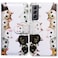 Bcov Case for Galaxy S21 5G White Black Cute Cats Leather Flip Phone Case Wallet Cover with Card Slot Holder Kickstand for Samsung Galaxy S21 5G