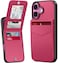 bemal for iPhone 16 Wallet Case Builtin Card Holder RFID Blocking PU Leather Kickstand Magnetic Closure Durable Shockproof Phone Cover for Women and Men Hot Pink
