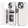 HAOPINSH for iPhone 15 Wallet Case with Card Holder Floral Flower Pattern Back Flip Folio PU Leather Kickstand Card Slots Case for Women Girls Double Magnetic Clasp Cover 61 White Leopard