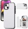 JOYAKI Wallet Case Compatible with iPhone 14 Slim Protective case with Card HolderPremium PU Leather Kickstand Card Slots Case with a Screen Protective Glass for iPhone 1461White