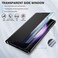 Qissy Phone Case for Samsung Galaxy S23 5G Case Clear View Window Luxury Slim Mirror Galaxy S23 Case with Kickstand Leather Hard PC Flip Shockproof Protective Cover for Samsung S23 Case Black