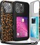 TORU for iPhone 16 Pro Wallet Case with Card Holder Hidden ID Credit Card Slot Flip Kickstand Slim Fit Shockproof Heavy Duty Phone Cover with Strap Leopard Pattern