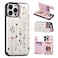 UEEBAI Wallet Case for iPhone 15 Pro with Card Holders PU Leather Cover Kickstand RFID Blocking Double Magnetic Clasp Rilievo Flower Shockproof Flip Case for Women Girls Tree Vine