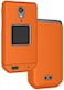 Nakedcellphone Case with Clip for CAT S22 Flip Phone Bright Orange Slim Hard Shell Cover and RotatingRatchet Belt Hip Holster Holder Combo
