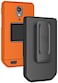 Nakedcellphone Case with Clip for CAT S22 Flip Phone Bright Orange Slim Hard Shell Cover and RotatingRatchet Belt Hip Holster Holder Combo