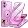 Miracase Magnetic for iPhone 16 Plus Case FullBody Phone with Builtin Glass Screen Protector Compatible with MagSafe Military Drop Proof 16 Plus Cover Bumper 67 inch Pink