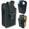 Perilogics Nylon Dual Pocket Phone Holster Belt Clip Pouch with Adjustable Quick Release Buckle Closure Carry Two Phones Face Mask Notepad Insulin Pump MultiTool or Utility Knife