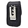 NEM Universal Heavy Duty Rugged Nylon Canvas Protective Carrying Cell Phone Case Pouch with Metal Belt Clip for Medium Sized Flip Phones Black