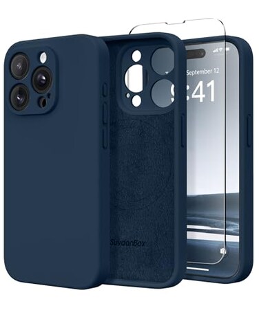 SuydanBox Magnetic for iPhone 15 Pro Case Compatible with MagSafe Full Camera ProtectionScreen Protector Silicone Shockproof Protective Phone Case for iPhone 15 Pro 61 Cobalt Blue