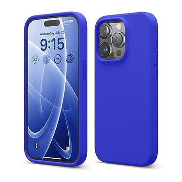 elago Compatible with iPhone 15 Pro Case Liquid Silicone Case Full Body Protective Cover Shockproof Slim Phone AntiScratch Soft Microfiber Lining 61 inch Cobalt Blue