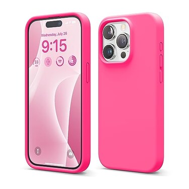 elago Compatible with iPhone 15 Pro Case Liquid Silicone Case Full Body Protective Cover Shockproof Slim Phone Case AntiScratch Soft Microfiber Lining 61 inch Ice Red