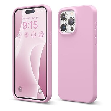 elago Compatible with iPhone 15 Pro Max Case Liquid Silicone Case Full Body Protective Cover Shockproof Slim Phone Case AntiScratch Soft Microfiber Lining 67 inch Hot Pink