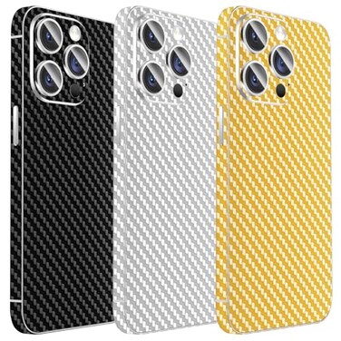 Kucheed 3PCS Sparkling Skin Protector for iPhone Bling Glitter Fiber Grain Full Cover Edges Sticker PreciseFit Back ProtectorLuxury WrapsBling Phone Decorations for iPhone 16 Pro