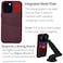 Dockem Card Case for iPhone 14 Pro max with Builtin Metal Plate for Magnetic Mounting Wallet with 2 Holder Slots M2 Luxe CanvasStyle Synthetic Leather Burgundy