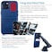 Dockem Wallet Case for iPhone 13 with Builtin Metal Plate for Magnetic Mounting 2 Credit Card Holder Pockets Exec M2 Premium Synthetic Leather 61 iPhone 13 Navy Blue