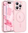 FNTCASE for iPhone 16 Pro Case Compatible with Magsafe Translucent Matte Cases with Full Camera Protection Screen Protector Military Grade Shockproof Protective Phone Cover Light Pink