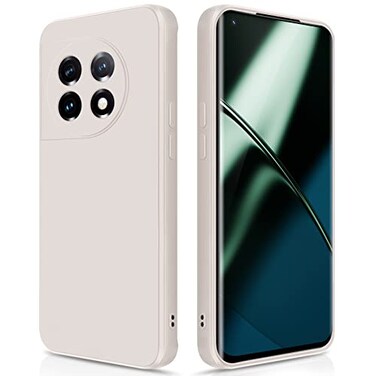 GiiYoon Silicone Case Compatible with OnePlus 11 Full Body Silky Soft Touch Phone Case with Camera Protection Shockproof Cover with Microfiber Lining White