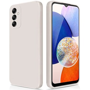 GiiYoon Silicone Case Compatible with Samsung Galaxy A14 5G4G Full Body Silky Soft Touch Phone Case with Camera Protection Shockproof Cover with Microfiber Lining Off White