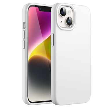 JETech Silicone Case for iPhone 14 61Inch SilkySoft Touch FullBody Protective Phone Case Shockproof Cover with Microfiber Lining White