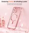 Meifigno Case Designed for iPhone 16 Pro Compatible with MagSafe 1X HD1X Privacy Screen Protectors Glitter CardWrist Strap Surround Lens Protection Designed for iPhone 16 Pro Case Rose Gold