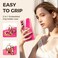 Nonional for Samsung Galaxy A16 5G Case with 2 Pack Screen Protector 360 Rotatable Ring Holder Luxury Hearts Pattern Plating Gold Edge Slim Soft Phone Cover Case for Galaxy A16 Hot Pink