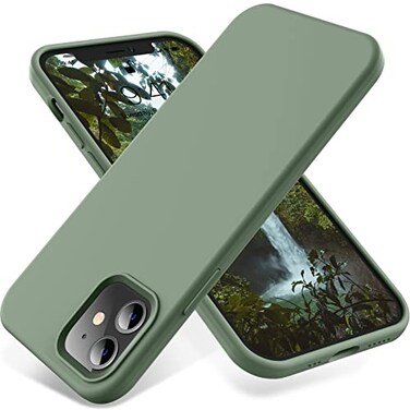 OTOFLY Compatible with iPhone 12 Casefor iPhone 12 Pro CaseSilky and Soft Touch Series Premium Soft Liquid Silicone Rubber FullBody Protective Bumper Case 61 inchCalke Green