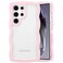 QLTYPRI Compatible with Samsung Galaxy S24 Ultra Case Cute Curly Wave Frame Clear Case for Girls Women Transparent Soft Silicone TPU Bumper Shockproof Protective Cover for Samsung S24 Ultra Pink