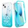 Ruky for iPhone 13 Phone Case iPhone 14 Phone Case Glitter Liquid Full Body Case with Builtin Screen Protector Soft TPU Girls Women Phone Case for iPhone 13 iPhone 14 61 Gradient Teal