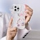 Shinymore Compatible with iPhone 13 Pro Max CaseCute Clear Flowers Bear Camera Protector with Lovely Strap Bracelet Chain Girls Women Cover