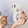 Shinymore Compatible with iPhone Xs CaseCute Clear Flowers Bear Camera Protector with Lovely Strap Bracelet Chain Girls Women Cover