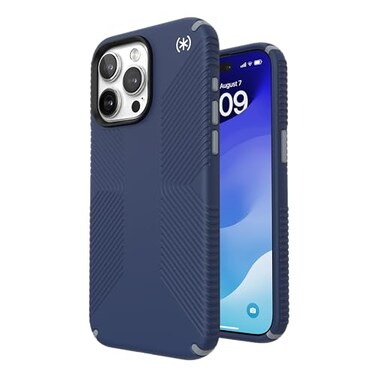 Speck iPhone 15 Pro Max Case MagSafe Compatible Drop Protection Grip Scratch Resistant Soft Touch 67 Inch Phone Case Presidio2 Grip Coastal BlueDust GreyWhite