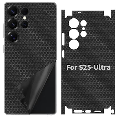 SUKIDIOVQ for Galaxy S25 Ultra Skin Wrap Carbon Fiber Phone Sticker Vinyl Ultra Thin Slim Decal Film Protective for Back Side Borders Honeycomb Pattern Galaxy S25 Ultra