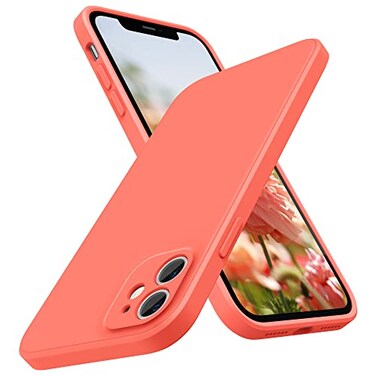 SURPHY Design for iPhone 11 Case with Camera Protection Straight Edge Slim Design Liquid Silicone Phone Case for iPhone 11 61 inches Pink Citrus