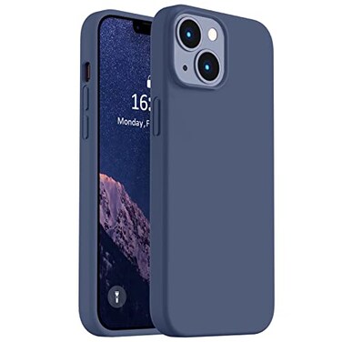 Vooii Compatible with iPhone 14 CaseSilky Touch Premium Liquid Silicone Soft AntiScratch Microfiber Lining Ultra Slim Shockproof Protective Case for iPhone 14 Navy Blue