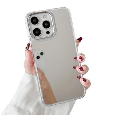 ZTOFERA Mirror Case for iPhone 16 Pro Mirror for Girls Women Makeup Cute Glossy Hard BackClear Soft TPU Bumper Slim Fit AntiDrop Shockproof Protective Case for iPhone 16 Pro