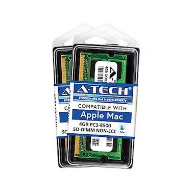 A-Tech ATech for Apple 8GB Kit 2X 4GB DDR3 1067MHz 1066MHz PC38500 SODIMM MacBook MacBook Pro iMac Mac mini Late 2008 EarlyMidLate 2009 Mid 2010 Memory RAM