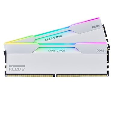 KLEVV CRAS V RGB DDR5 64GB 2x32GB 6400MHz CL32 SK Hynix ADie 135V Gaming Desktop Ram Memory XMP 30 AMD Expo Ready White KD5BGUA8064A320J