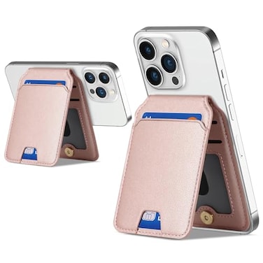 Cavor Compatible with Magsafe Wallet for Magnetic Wallet for iPhone 1716 Pro Max14 Pro1514 Plus1312 Mag Safe Card HolderPhone Case Credit for iPhone 151312Pink